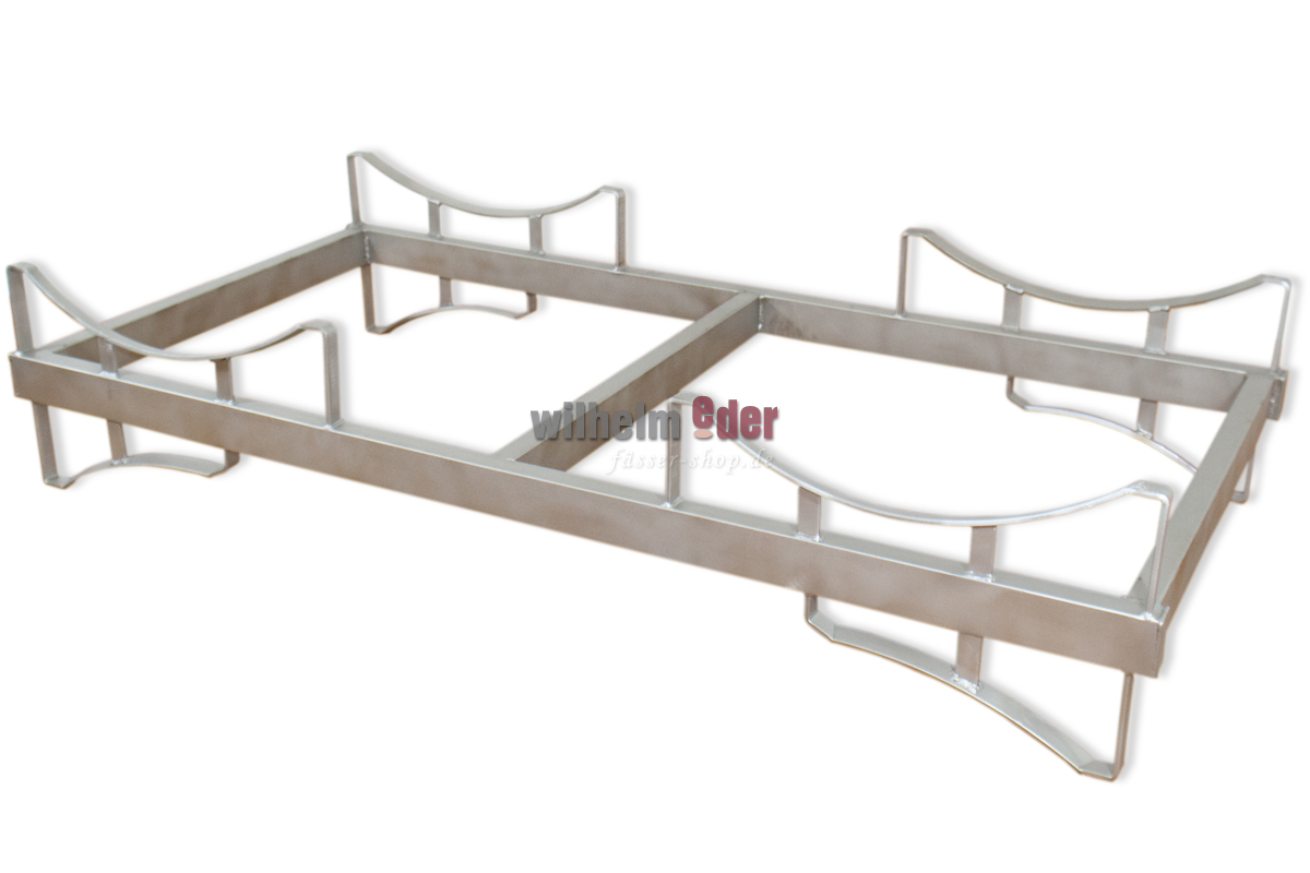 Tombour de stockage en inox pour 2 fûts de 500 l «arrondi»