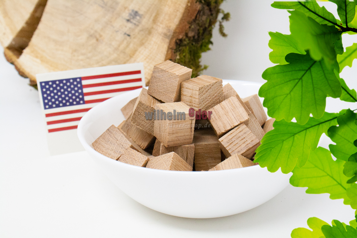 Cubes en bois de chêne - Américain non toast